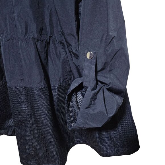 Catherines Navy Hooded Lightweight Jacket Womens Plus Size 3X Drawstring Waist - Picture 4 of 7